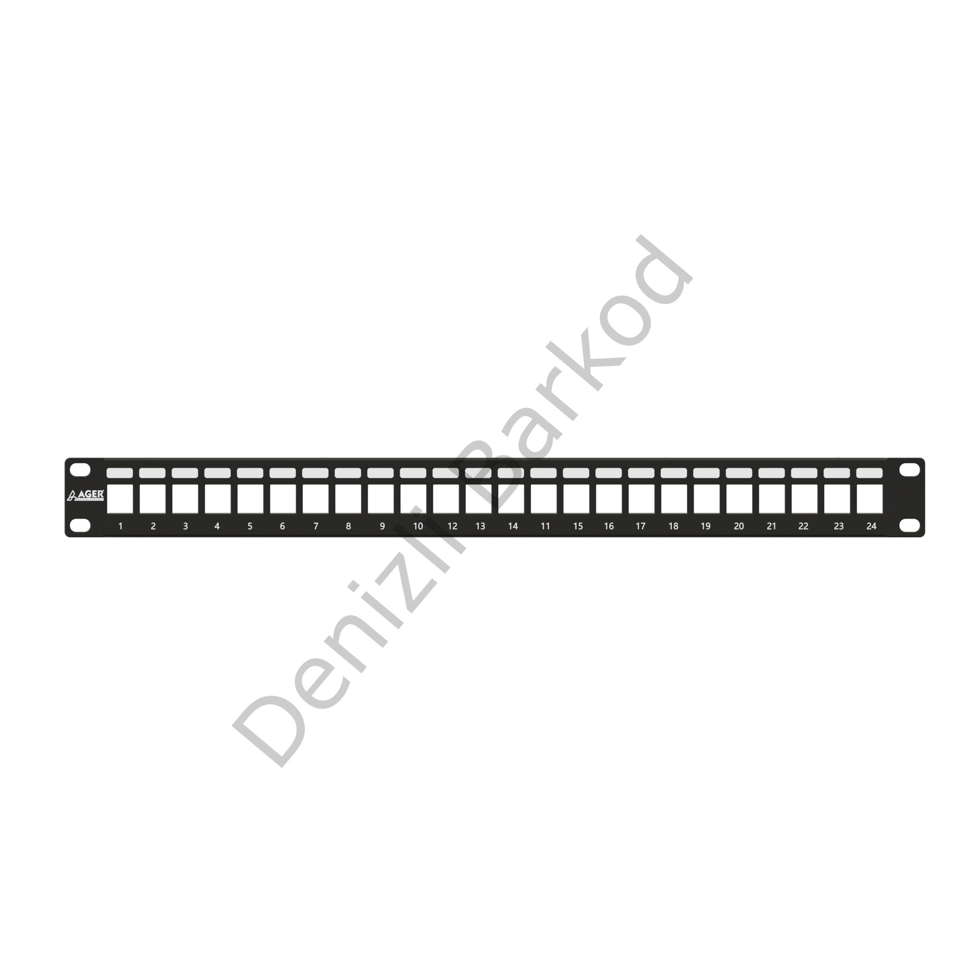 AGER AC-610-24 MODULER UTP/FTP CAT6/CAT6A 24 PORT BOŞ 1U ZIRHLI PATCH PANEL