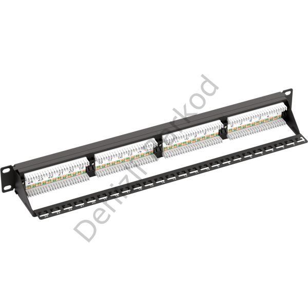 AGER AC-611-24E 8P8C,LSA,ALTIN KONTAK 24 PORT CAT6 DOLU 1U ZIRHSIZ PATCH PANEL