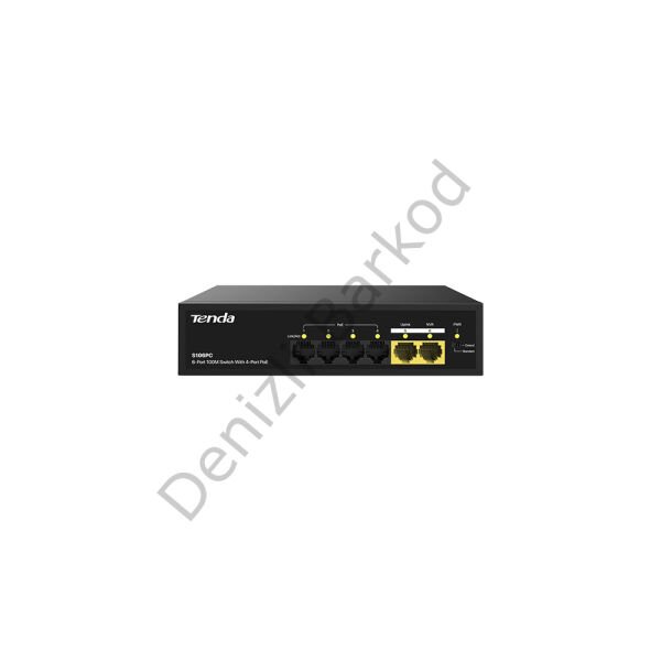 TENDA S106PC 6 PORT 10/100 4 PORT POE 2 PORT UPLINK 55w YONETILEMEZ DESKTOP SWITCH