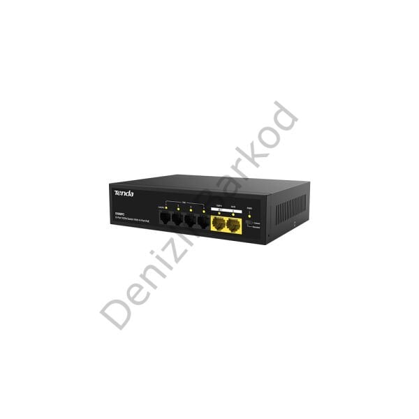 TENDA S106PC 6 PORT 10/100 4 PORT POE 2 PORT UPLINK 55w YONETILEMEZ DESKTOP SWITCH