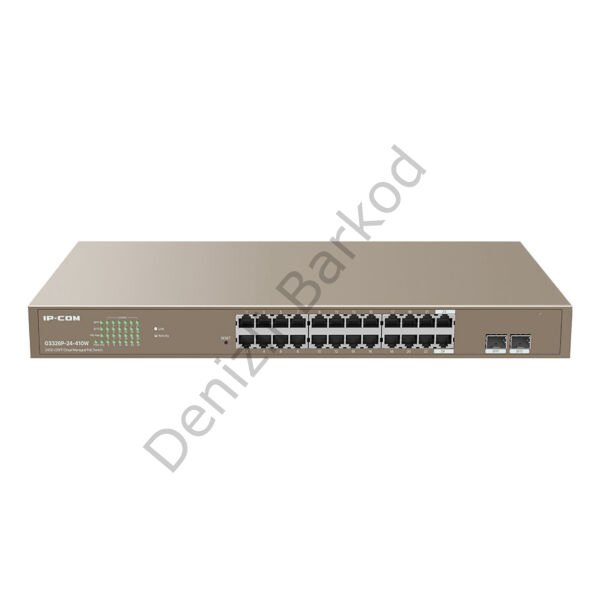 IP-COM G3326P-24-410W 24 PORT 10/100/1000 24 PORT POE 2 X SFP 370W CLOUD YÖNETİLEBİLİR RACK MOUNT SWITCH