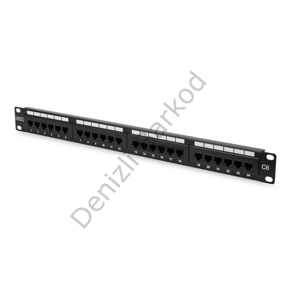 DIGITUS DN-91624U-CR  24 PORT CAT6 DOLU 1U ZIRHSIZ PATCH PANEL