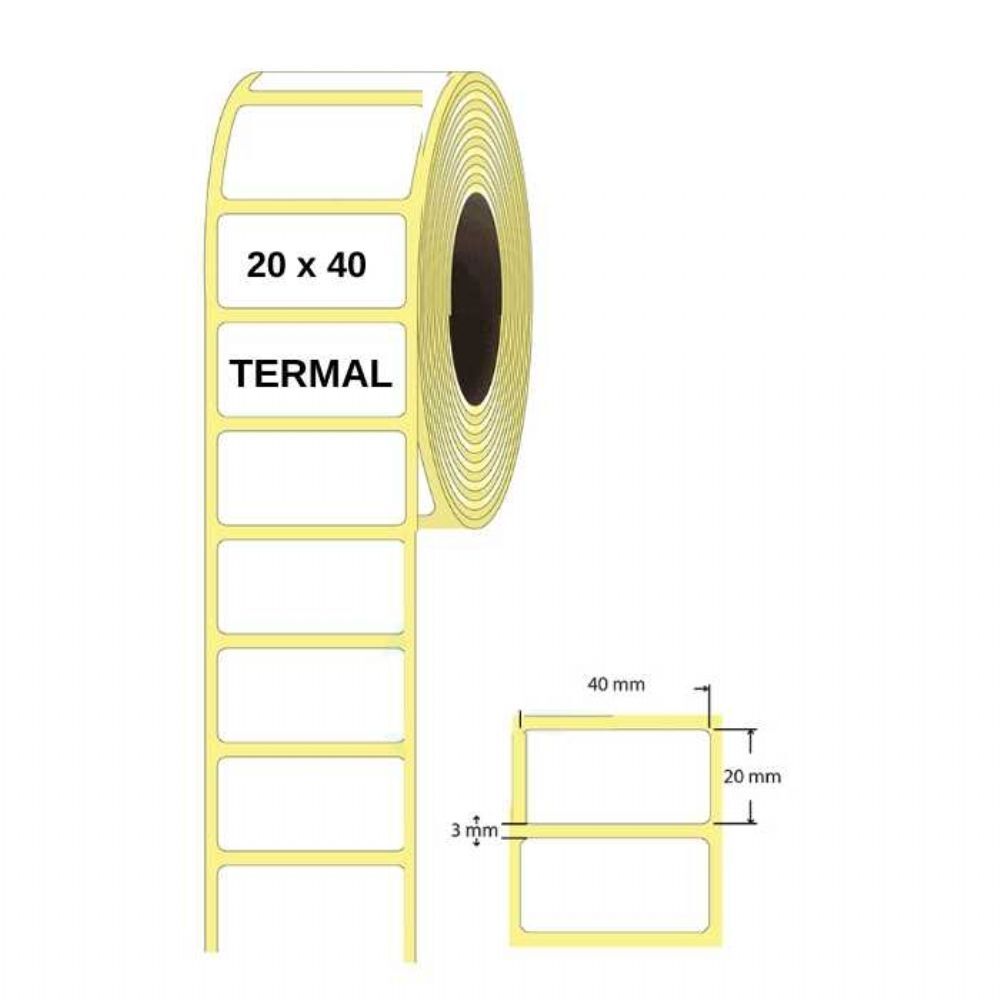 20x40 Tek Sıra Termal Etiket - 2000 Adet