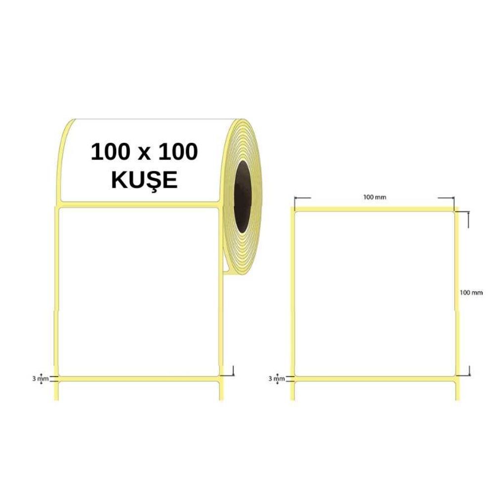 100x100 Kuşe Etiket - 500 Adet Rulo