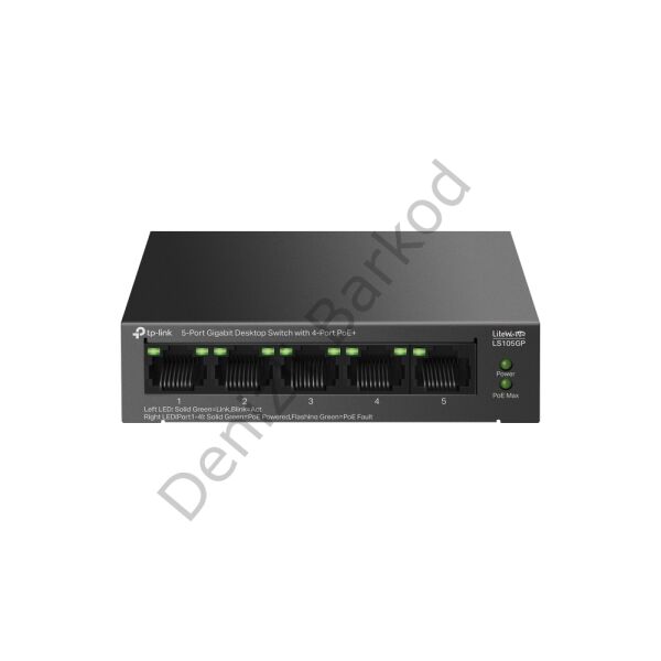 TP-LINK LS105GP 5 PORT 10/100/1000 4 PORT POE+ YONETILEMEZ DESKTOP SWITCH METAL KASA