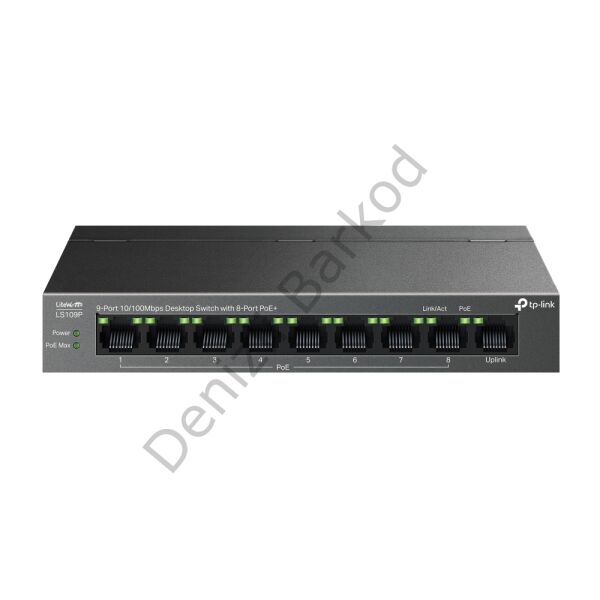 TP-LINK LS109P 9 PORT 10/100 8 PORT POE+ YONETILEMEZ DESKTOP SWITCH METAL KASA