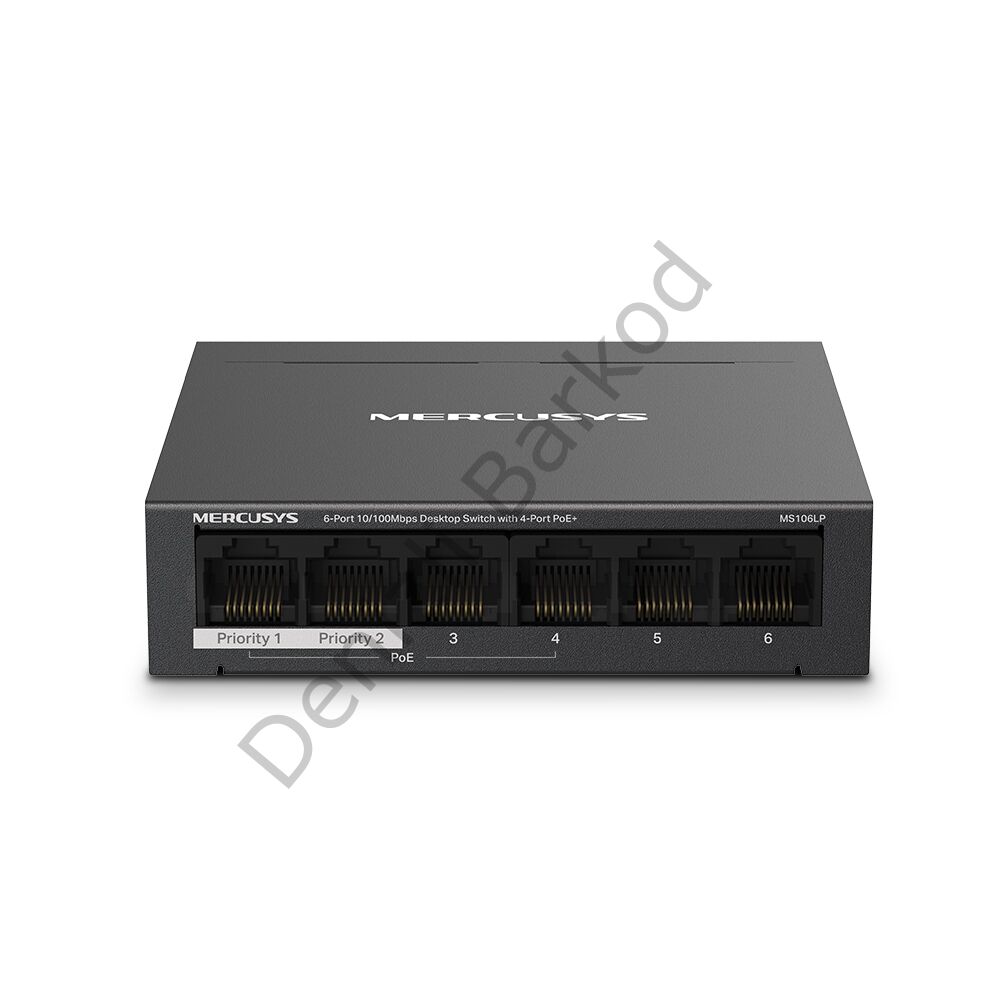 TP-LINK MERCUSYS MS106LP 6 PORT 10/100 4 PORT POE+ YONETILEMEZ DESKTOP SWITCH METAL KASA