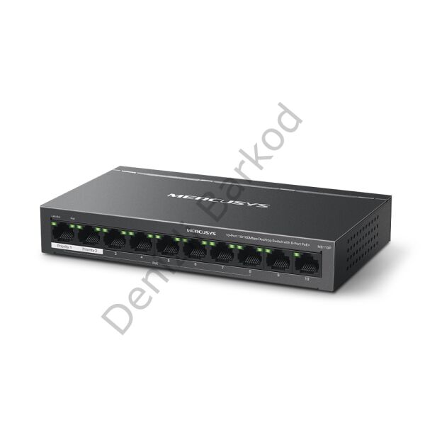 TP-LINK MERCUSYS MS110P 10 PORT 10/100 8 PORT POE+ YONETILEMEZ DESKTOP SWITCH METAL KASA