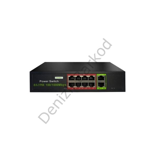 TIWOX TP-G8002 8 PORT 10/100/1000 8 PORT POE 2GE UPLINK 96W YONETILEMEZ DESKTOP SWITCH