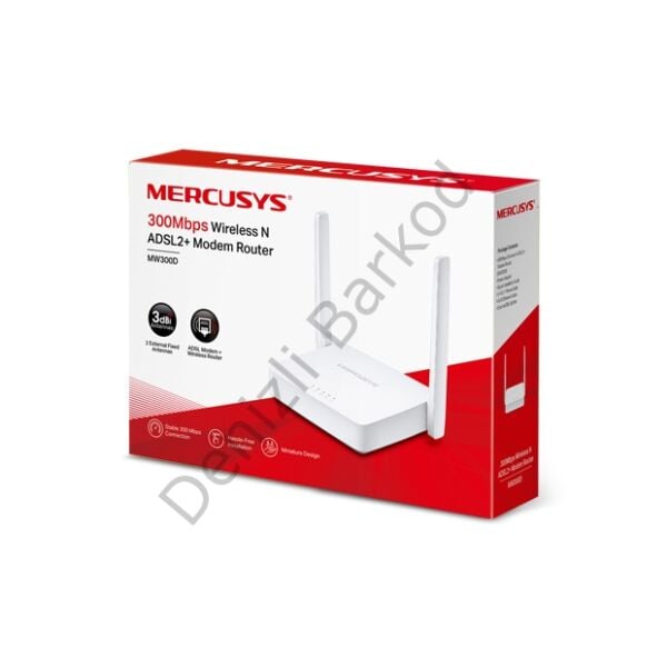 TP-LINK MERCUSYS MW300D 300MBPS 4 PORT 2 ANTEN 5DBI KABLOSUZ ADSL2 MODEM +ROUTER