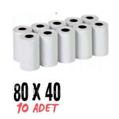 Adisyon Yazıcı Kağıdı Rulo 80x40 - 10 Adet 1 Paket