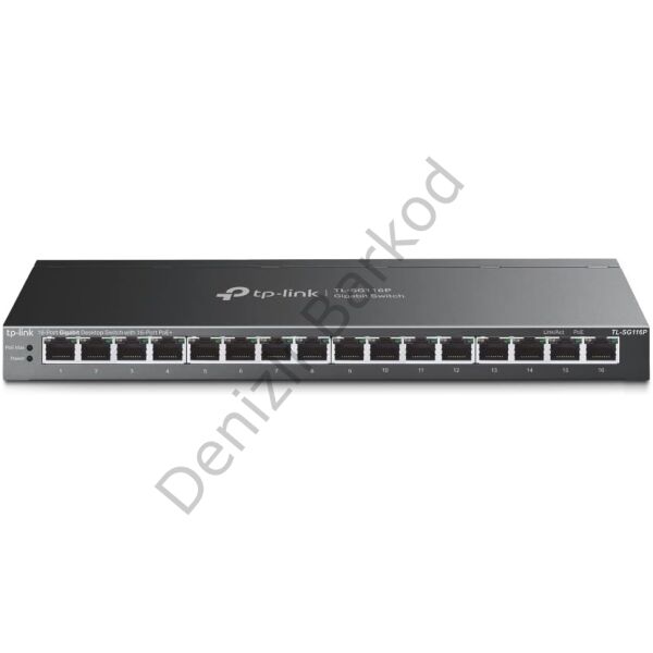 TP-LINK TL-SG116P 16 PORT 10/100/1000 16 PORT POE+ YONETILEMEZ DESKTOP SWITCH