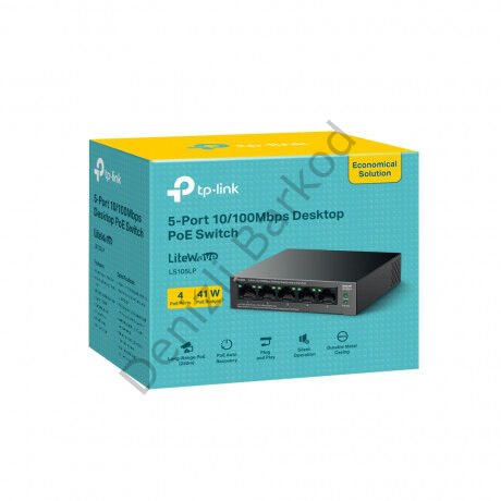 TP-LINK LS105LP 5 PORT 10/100 4 PORT POE YONETILEMEZ DESKTOP SWITCH METAL KASA