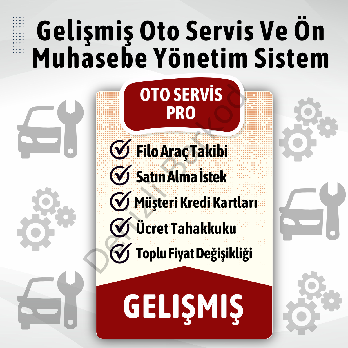 Gelişmiş Oto Servis Yönetim Sistemi | PRO PAKET