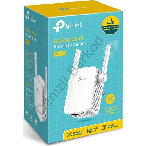 TP-LINK RE205 AC750 750MBPS 1PORT 10/100 ETHERNET  2 ANTEN  RANGE EXTENDER