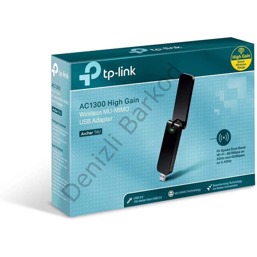 TP-LINK ARCHER T4U 300Mbps 2.4GHz + 867Mbps 5GHz USB WIRELESS ADAPTÖR