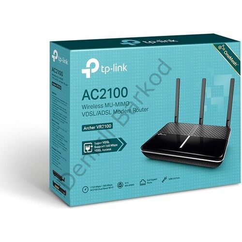 TP-LINK ARCHER VR2100 300MBPS 4 PORT+1xRJ11+1xUSB2.0 3 ANTEN 2.4 - 5 GHZ VPN VDSL2/ADSL2+ MODEM ROUTER