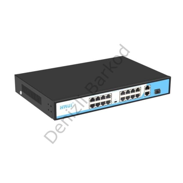 HRUI HR901-AF-1621GS-200 16 PORT 10/100 16 PORT POE 2 PORT UPLINK + 1 SFP 200W YONETILEMEZ RACK MOUNT SWITCH