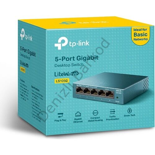 TP-LINK LS105G 5 PORT 10/100/1000 YONETILEMEZ DESKTOP SWITCH METAL KASA