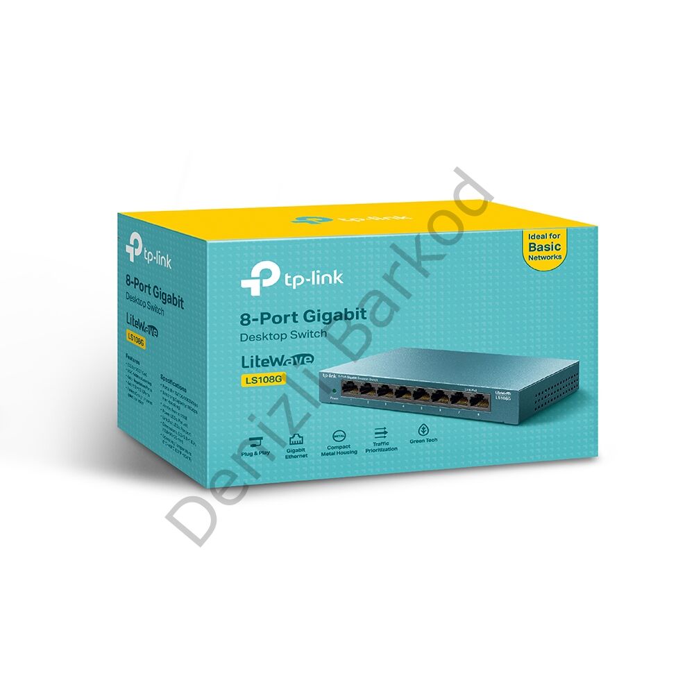 TP-LINK LS108G 8 PORT 10/100/1000 YONETILEMEZ DESKTOP SWITCH METAL KASA