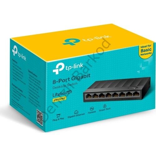 TP-LINK LS1008G 8 PORT 10/100/1000 YONETILEMEZ DESKTOP SWITCH PLASTİK KASA