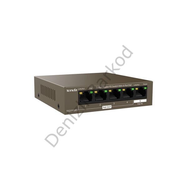 TENDA TEG1105PD 5 PORT 10/100/1000 4 PORT POE YONETILEMEZ DESKTOP SWITCH