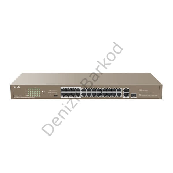 TENDA TEF1126P-24-250W 24 PORT 10/100 POE 2 PORT UPLINK + 1 SFP 250W YONETILEMEZ DESKTOP SWITCH