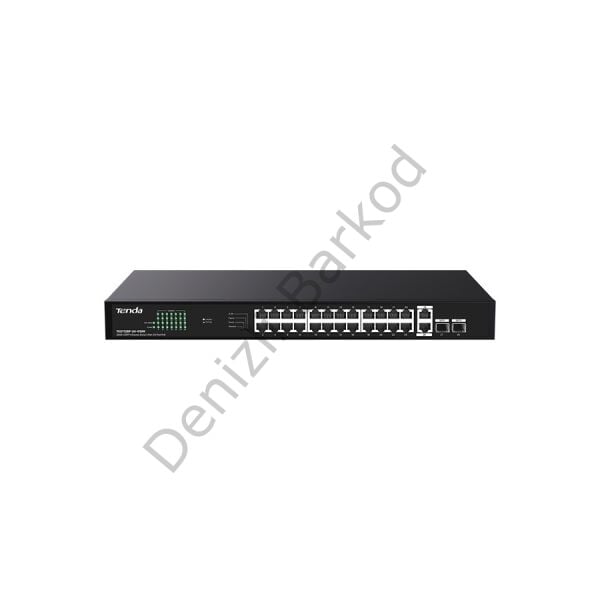 TENDA TEG1128P-24-410W 24 PORT 10/100/1000 POE 2 PORT UPLINK +2 SFP 410W YONETILEMEZ RACK MOUNT SWITCH