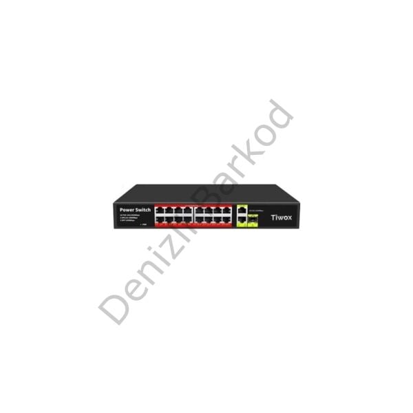 TIWOX TP-G1621SFP-POE300W 16 PORT 10/100 16 PORT POE 2XGE UPLINK + 1 SFP 300W YONETILEMEZ RACK MOUNT SWITCH